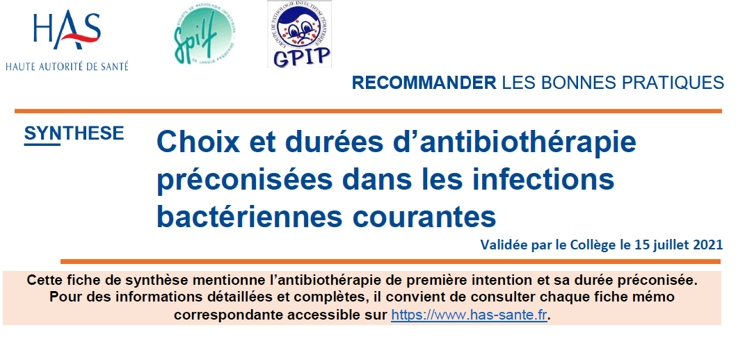 recommandation antibiotique infectionlogie 2021